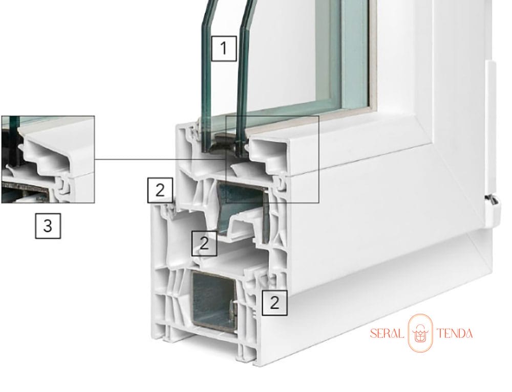 Una finestra bianca con una cornice bianca e una finestra in vetro. Il serramento è in alluminio e si trova a Lodi.